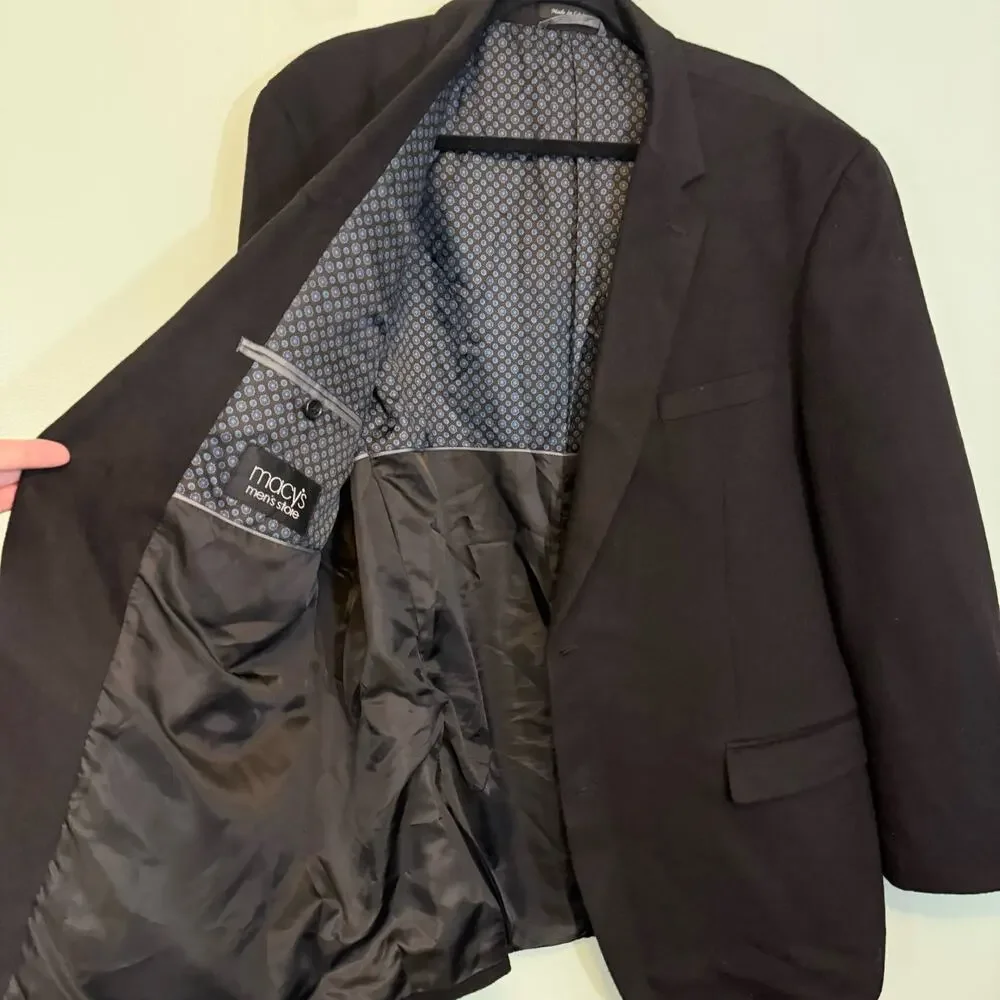 Michael Kors Blazer Jacket Mens 46L Black Camel Hair Office Business Formal Work